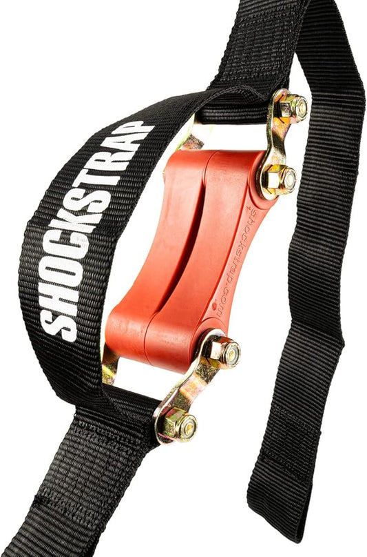 SHOCKSTRAP Ratchet Strap, 9’ x 2” Shock Absorbing Heavy Duty Tie downs for Cargo, 2,000 LB WLL / 6,000 LB Break Strength, 2-Pack