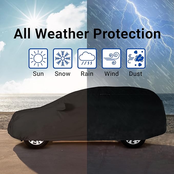iCarCover Premium SUV Cover for 2016-2022 Honda HR-V Heavy Duty Waterproof All Weather Automobiles Custom Fit Full Exterior Indoor Outdoor UV Snow Rain Protection Covers (Stripe - Black/Gray)