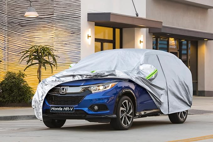 Koukou SUV Car Cover Custom Fit Honda HRV from 1998 to 2025,Waterproof Car Cover All Weather for Automobiles Outdoor Indoor with Zipper Door, Sun Rain Dust Snow Protection.
