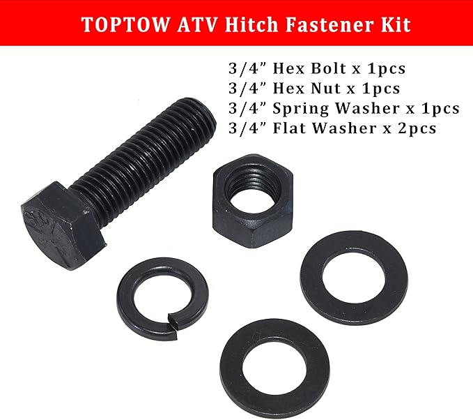 TOPTOW 64008 ATV/UTV 3-Way Hitch Adapter with 2 inch Ball, Bolt-on ATV Hitch Attachments