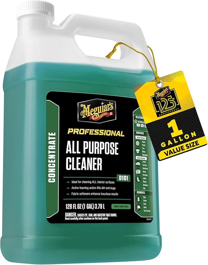 Meguiar's D10101 All Purpose Cleaner, Versatile Car Detailing Cleaner Ideal for Both the Interior and Exterior Vehicle Surfaces, Foaming Action Lifts Dirt from Leather, Carpet, Upholstery, and Vinyl