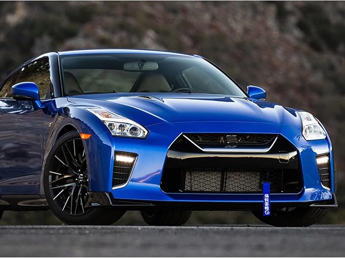 x xotic tech Tow Strap JDM Sports Blue Racing Tow Strap Car Modification Decorative Trailer Belt Personalized with Chinese Slogan Fit for Rear Front Bumper (Turbo Charged)
