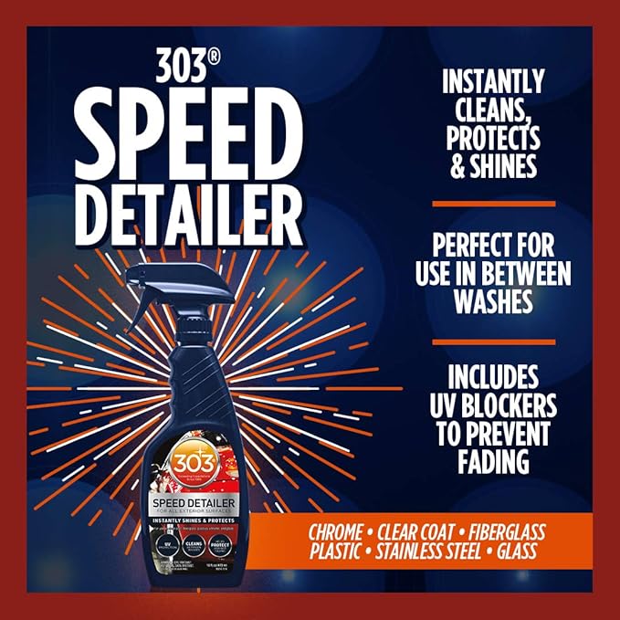 303 Products Speed Detailer - Instantly Shines and Protects - for All Exterior Automotive Surfaces - Cleans Between Washes - UV Protection, 1 Gallon, 4 Pack (30229-4PK)
