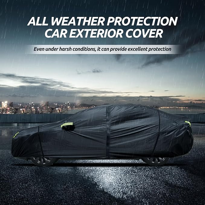 Migaven 6 Layers Car Cover Custom Fit for Model Y Car Cover 2020-2024 Waterproof Full Exterior Cover Rain Snow Protection with Charging Port Ventilated Mesh Door Zipper
