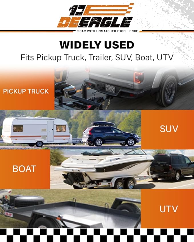 DEEAGLE 3 Ball Hitch with Hook, Tri Ball Hitch with 3.5” Hitch Pin Lock, 1-7/8", 2" and 2-5/16" Ball, Fit 2” Hitch Receiver, Heavy Duty Trailer Hitch, Include Pin Lock