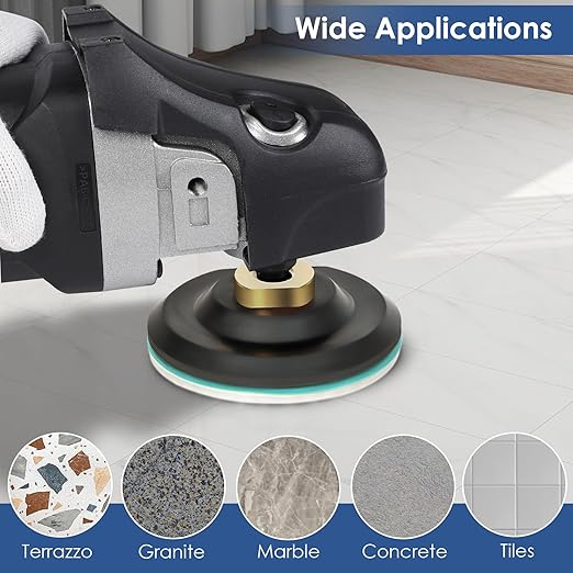 Diamond Polishing/Sanding Pads Wet/Dry 50-10000 Grit for Marble, Countertop, Quartz, Tile, Granite, Concrete, Stone - for Drill Grinder Polishers (5 INCH)