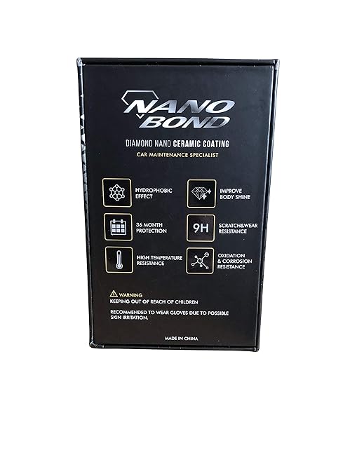 Nano Bond Ceramic Coating for Cars - 80% SiO2 Formula, Hydrophobic Paint Protection, UV & Corrosion Resistant for Glass, Wheels & Plastic, Easy Application, Car Detailing Kit, 30ml
