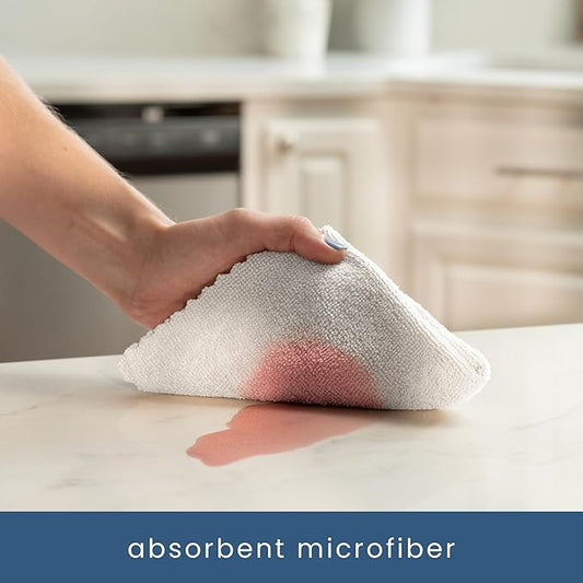 S&T INC. Microfiber Cleaning Cloths with Box, Two 50pk Boxes, Bulk Towels for Home, Reusable Microfiber Towels for Cars, Cleaning Rags, White, 190gsm, 11.8 Inches x 11.8 Inches