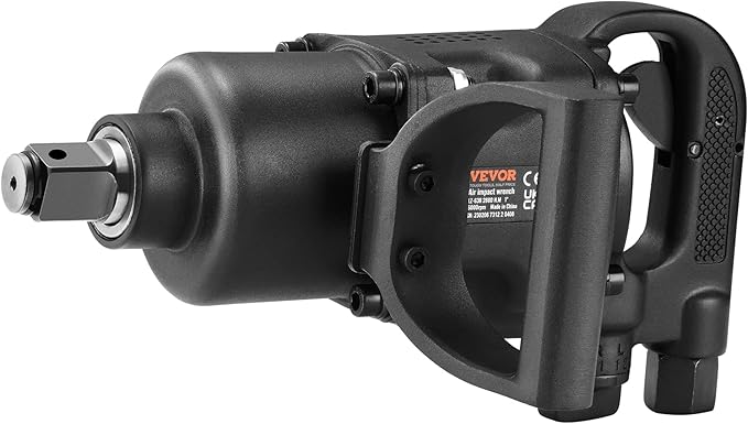 VEVOR 1 Inch Air Impact Wrench, Up to 2730 ft-lbs Reverse Torque Output 1" Pneumatic Impact Gun Lightweight w/ 2 Handles for Heavy Duty Repairs and Maintenance