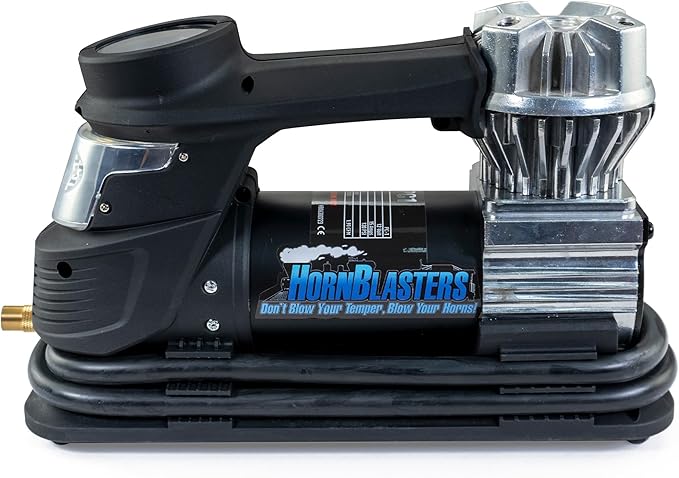 HornBlasters X1 Portable Air Compressor – 12V, 120 PSI Tire Inflator for Trucks & Cars – Compact, Heavy Duty, Fast Inflation