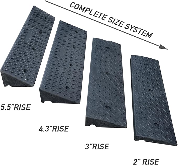Threshold Loading Ramp Indoor Outdoor 7700lbs Load Capacity Car Slope Ramp Anti-Slip Wheel Chair Ramp for Bike, Scooter, Motorcar, TruckοΌ3'RiseοΌ1PCSοΌ