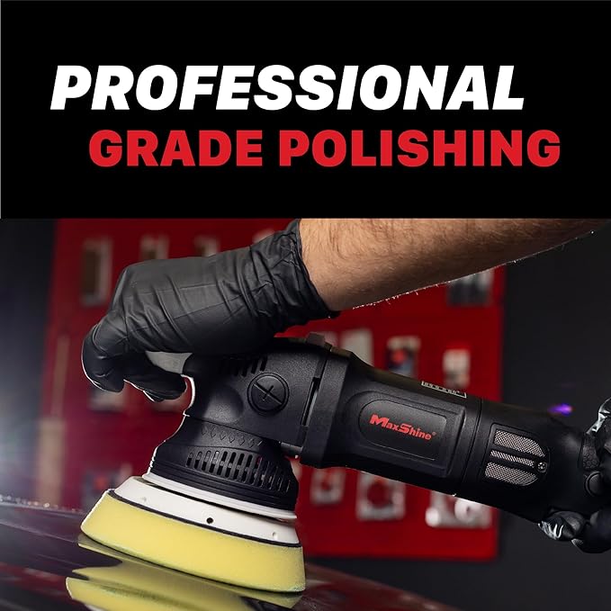 Maxshine M15 Pro Dual Action Polisher – 15mm Long Throw, 1000W Power, 5″ Backing Plate, Variable Speed 2,500–5,000 OPM, Low Vibration Ergonomic – Professional Car & Marine Paint Correction Buffer