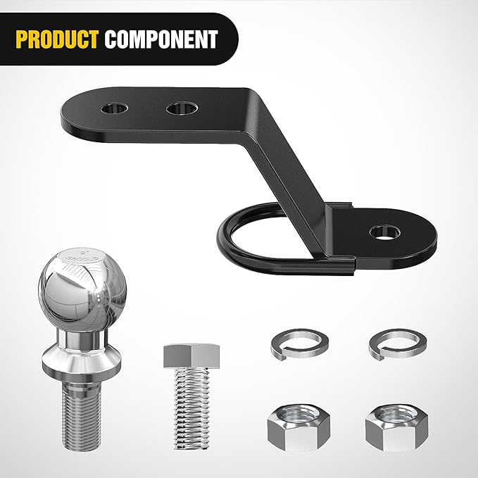 Nilight ATV/UTV Three-Way Hitch with 2 Inch Ball 3500lbs 3 Trailer Hitch Ball Mount Lawn Mover Hitch ATV UTV Trailer Hitch Adapter, 3" Drop/Rise, 3 Mounting Options
