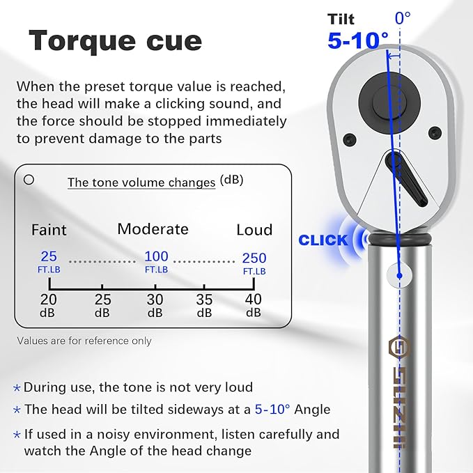 1/2 Inch Torque Wrench 25-250 ft-lb /33.9-339 N.M/Aluminum Alloy handle & Cr-Mo Material Head, Heavy Duty, Professional,Dual Direction, Store in Solid Case