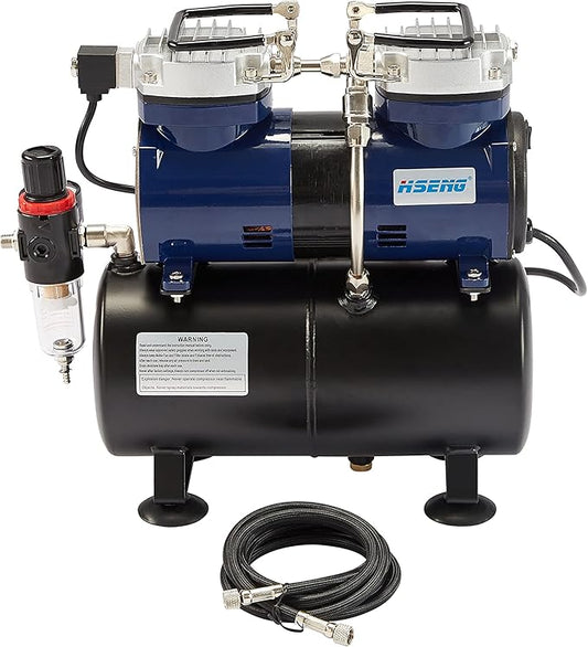 1/3 HP Low Noise (47db) Air Compressor,with 3.5L Air Storage Tank for Airbrushing Dark Blue