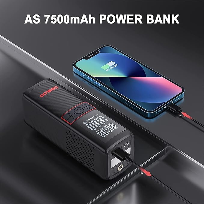 GOOLOO GT160 Tire Inflator Portable Air Compressor for Car Motorcycle Bike Ball & GP4000 Car Battery Charger Jump Starter for 12 Volt Automotive Batteries
