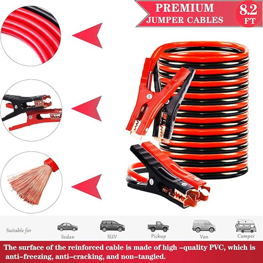 LIANXIN Roadside Emergency Car Kit-Safety Car Kit Car Emergency Kit with Jumper Cables Roadside Assistance Kit, Tow Rope, Safety Hammer, Reflective Warning Triangle,Car Tool Kit