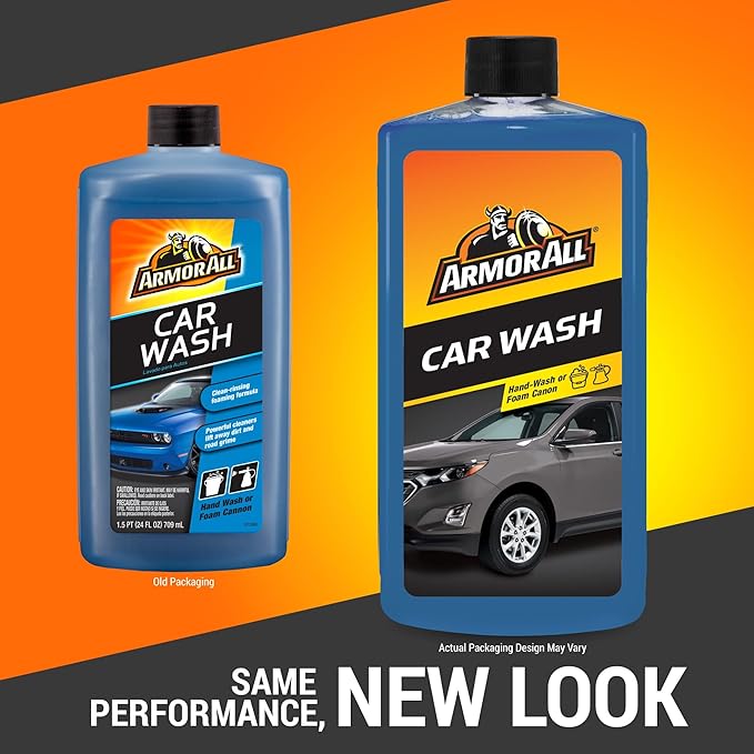 Armor All Car Wash, 24 fl oz Bottle, pH Neutral Car Wash Soap for Hand Wash or Foam Cannon
