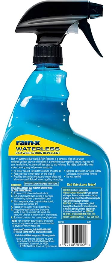 Rain-X 620100-4PK Waterless Car Wash & Rain Repellent, 23 oz. (Pack of 4)