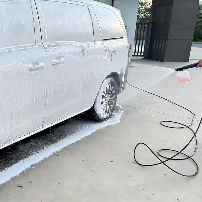 Pressure Washer Gun with Foam Cannon, Max W.P. 2320PSI, B.P. 5000PSI, M22-14mm & M22-15mm Fitting, 4 Stainless Steel Nozzle Tips & Holder, Replacement for Ryobi, Greenworks, and More