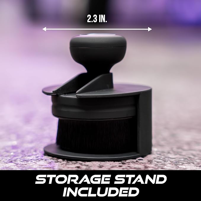 VIKING Tire Shine Applicator Brushes, Automotive Tire Dressing Applicator Brush, Storage Stand Included for Tire Detailing and Car Wash Kit, Black, 2.3 Inch Diameter, 2 Pack