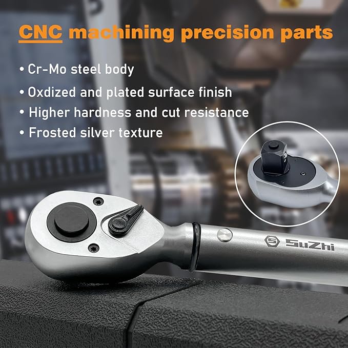 3/4 Inch Drive torque wrench 100-700 ft lb /135-949N.M/Aluminum Alloy handle & Cr-Mo Material Head, Heavy Duty, Professional,Dual Direction, Store in Solid Case