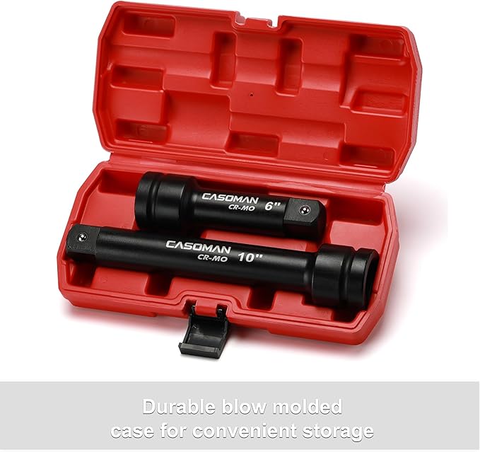 CASOMAN 1-Inch Drive Impact Extension Bars, Length: 6" & 10", Impact Socket Extension, CR-MO Steel
