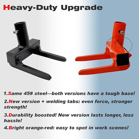 Pallet Buster with Nail Puller, Deck Wrecker Pry Bar, Heavy Duty Pallet Deck Board Removal Tool, Industrial Breaker Bar for Removing or Tearing Down Woods, Orange (PBT-O01(Without handle))