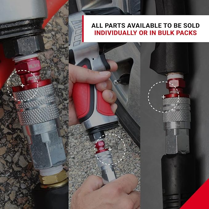 California Air Tools 15020C Ultra Quiet & Oil-Free 2.0 Hp 15.0 gallon Steel Tank Air Compressor and Milton S-314MKIT ColorFit Coupler & Plug Kit - (M-Style, Red) - 1/4" NPT, (14-Piece)