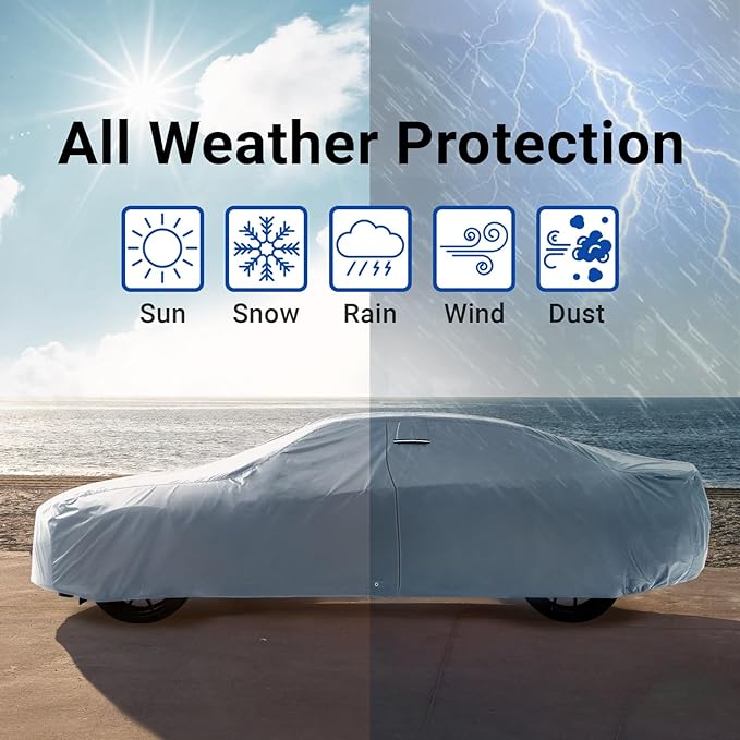 iCarCover Fits 1994-1996 Chevy Impala Car Cover Automobiles Form-Fit Padded Full Exterior Waterproof Automobiles Protection Covers