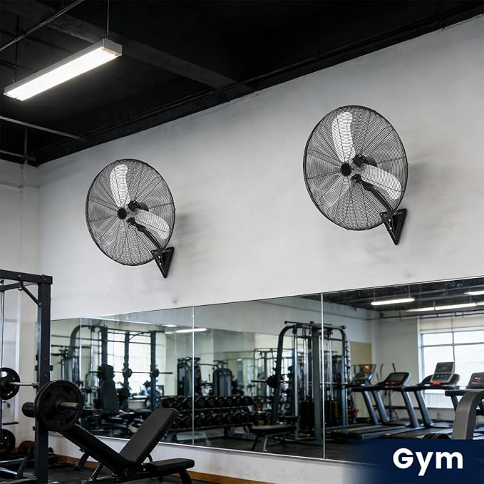 30 Inch Industrial Wall Mount Fan, Heavy Duty Oscillating Wall Mounted Fan with 10000 CFM, High Velocity 3 Speed Fans with Adjustable Tilting for Warehouse, Workshop, Garage, Patios, Commercial