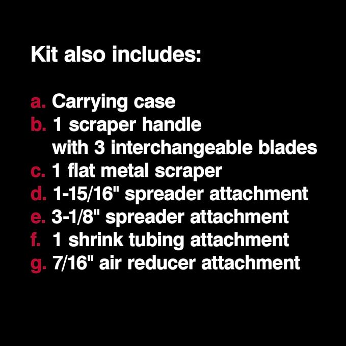 Master Appliance EC-200K Variable Temperature Heat Gun Kit, Heat Gun for Wire Connectors, Heat Gun Kit for Paint Stripping, 120V, 10 Amps, 1200W - USA Company