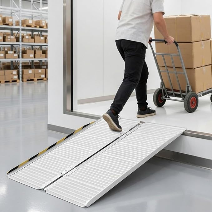 BEJONI Portable Wheelchair Ramp 3FT, Aluminum Folding Handicap Ramp, 30''W Non-Slip Surface, Wheelchair Ramps for Home Steps, Doorways, Threshold, Scooters