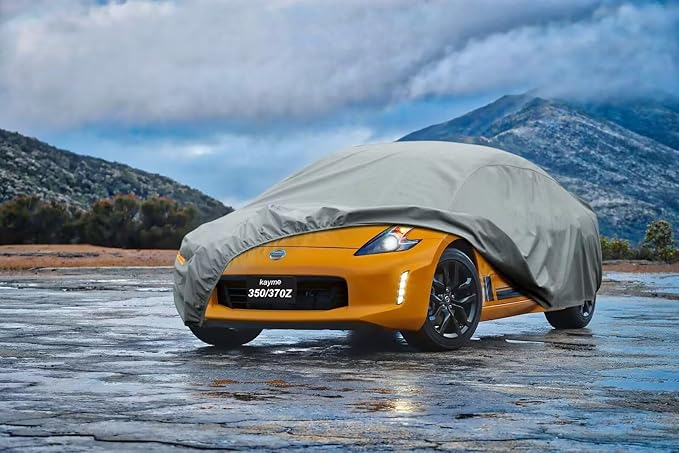 Kayme Heavy Duty Car Cover Custom Fit Nissan 350Z 370Z Roadster/Coupe NISMO(2003-2025) Waterproof All Weather for Automobiles, Full Car Cover - Sun, Rain & UV Protection