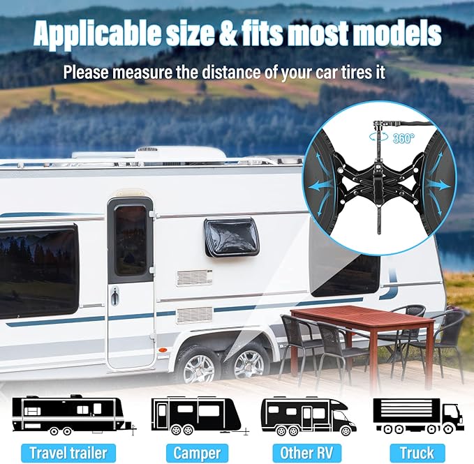 Nilight Wheel Chock Stabilizer, 2PCS X-Chocks Wheel Stabilizer for Travel Trailers, Fits 3" to 10" Wheel Gaps, Heavy Duty RV Scissor Tire Locking Chocks for Campers Travel Trailers Trucks