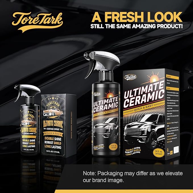 Real Ceramic Coating for Cars Polish (16 Fl Oz), Unmatched Shine Car Wax Coating Spray, No Pungent Smell, Quick Detailer Spray Wax, Lasts 50+ Washes Car Paint Sealant, Truck Accessories