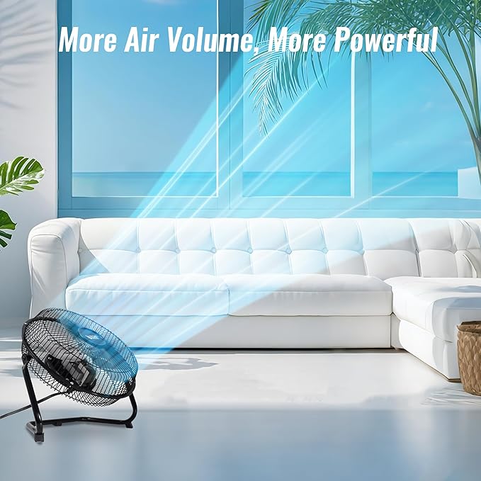 BEYOND BREEZE Floor Fan 9 Inch, 3-Speed Portable Metal Fan with Adjustable Tilt, Quiet Small Cradle Floor Fan for Home, Office, Bedroom
