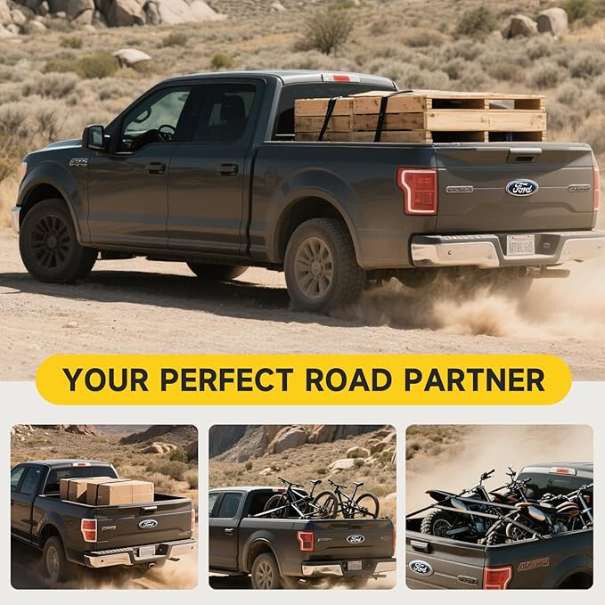 Retractable Ratchet Straps for 2015-2025 Ford F150, Ratchet Straps (2-Pack) Ford F150 Accessories, Tie Down Straps Self Retractable, Heavy Duty(1,500lb Break Strength), 1 Inch x 10 Feet, Black