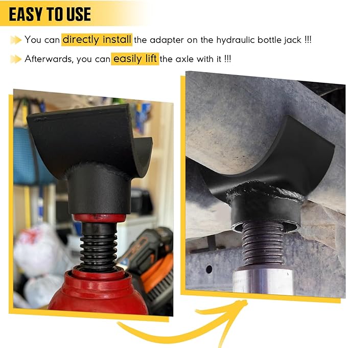 PTNHZ Steel Bottle Jack Adapter Lifting Axle Saddle for 4 Inch Tube Black