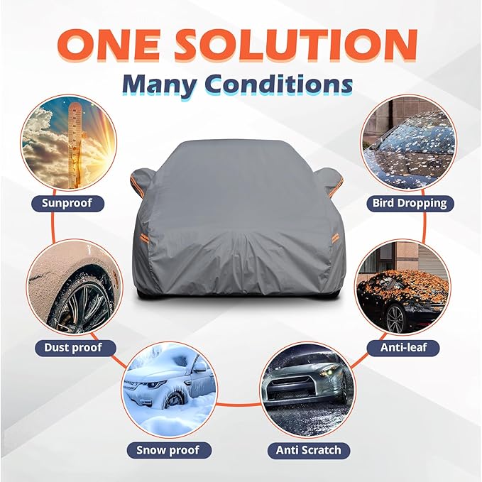 Coverlex Hatchback Car Cover Universal Fit for Dodge Caliber, Mazda 3 Hatchback, Toyota Corolla Hatchback, Honda Civic Hatchback, Subaru Impreza Hatch, Audi A3 Sportback