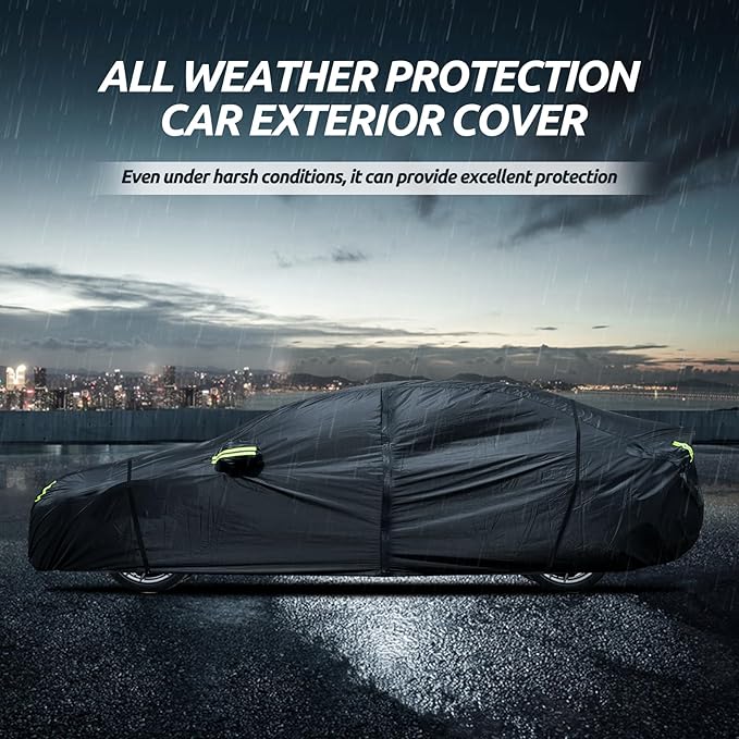 Migaven 6 Layers Car Cover Custom Fit for Model 3 Car Cover 2017-2026 Waterproof Full Exterior Cover Rain Snow Protection with Charging Port Ventilated Mesh Door Zipper
