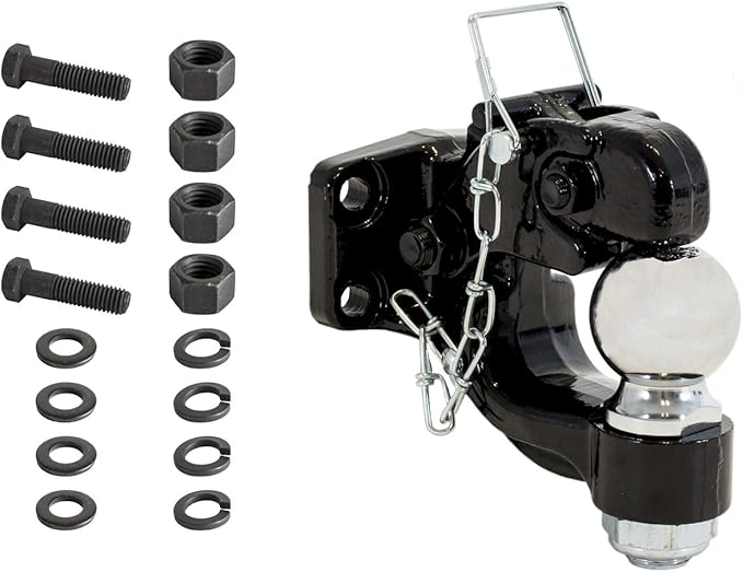 Buyers Products (10050) 8-Ton Combination Hitch with Mounting Kit, 2 Inch Ball , Black