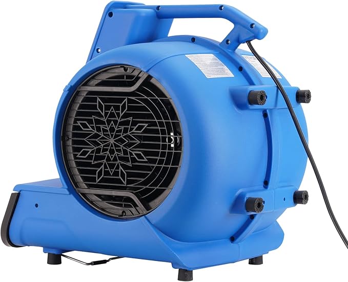 VEVOR Air Mover, 1/2 HP 2600 CFM Carpet Dryer for Cooling and Ventilating, Portable Floor Blower Fan with 4 Blowing Angles and Time Function, for Janitorial, Home, Commercial Use