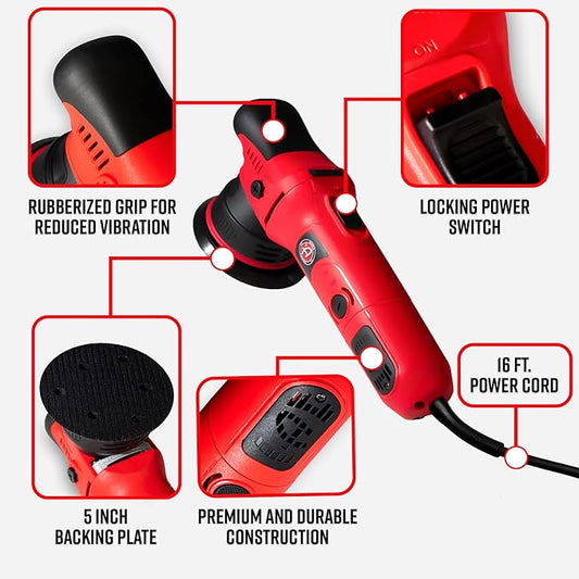 Adam's 9mm Dual Action Car Polisher - Buffer Car Scratch Remover for Car Detailing