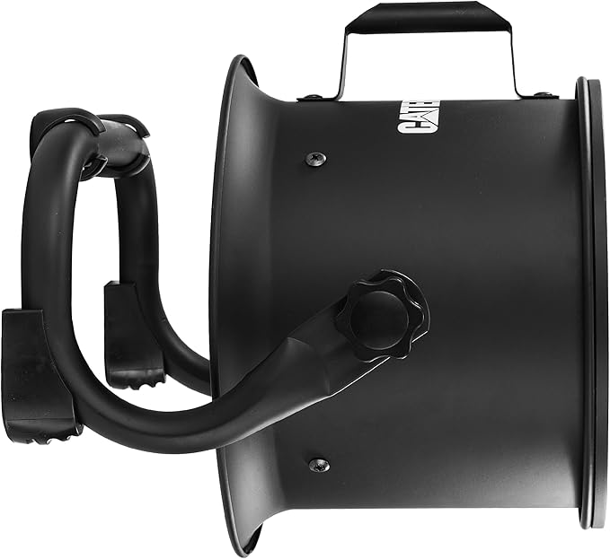 Caterpillar® fan (HVD-9AC) 9”-Blade High-Velocity Drum Fan (Black, 2-in-1): 940 CFM, 4-Speed, 360° Pivoting Head, Dual Ball Bearing Motor with Die-Cast Cover