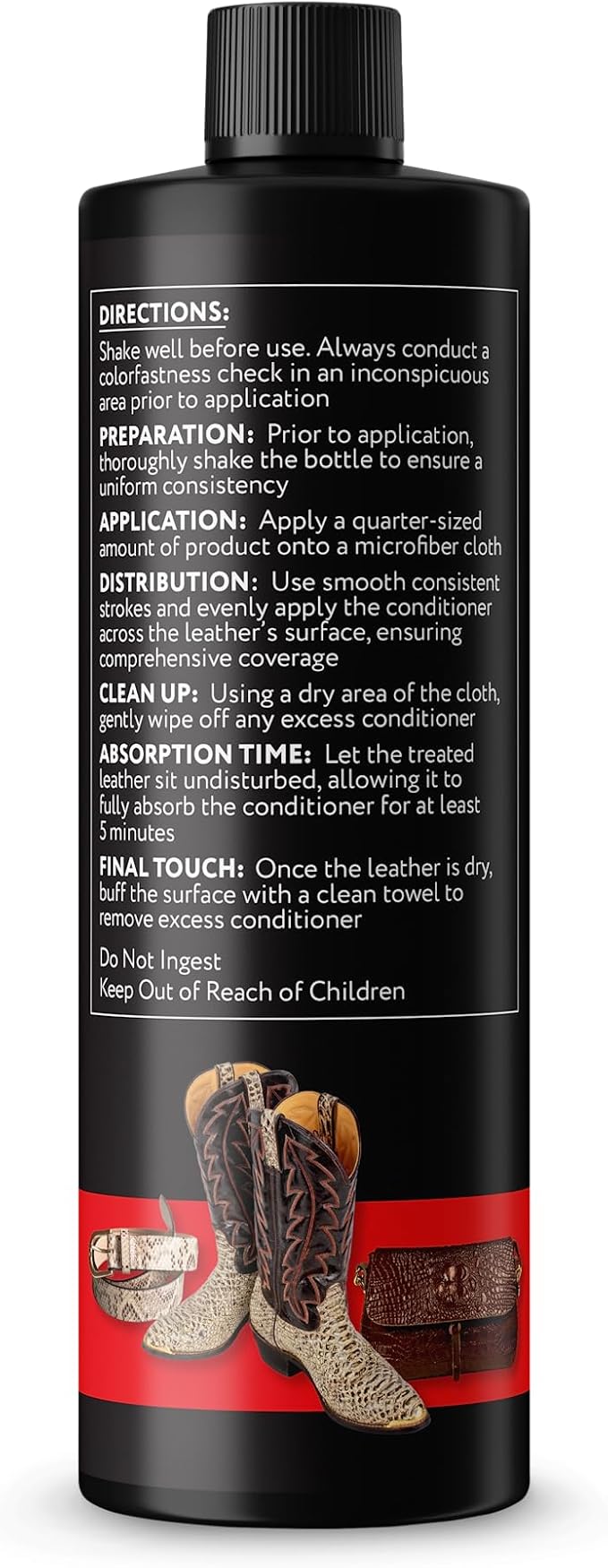 Exotic Leather Conditioner for Boots - Made in USA Leather Cleaner Specially Formulated to Clean & Condition Your Reptile & Exotic Skins - Snakeskin Conditioner - Crocodile Leather Conditioner - 8oz