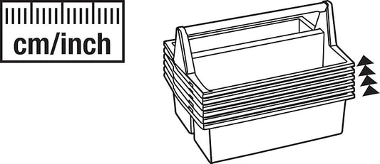 HAZET Tool Box 190L-1 I Open and Handy, Incl. Length Scale (Cm/Inch) on the Top, Stackable, Sturdy Aluminum Carrying Handle I Mobile Plastic Carrying Case