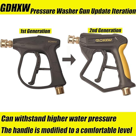 GDHXW 2 Liter Foam Cannon Pressure Washer Gun Heavy Duty Car Foam Blaster Big Mouth Adjustable Snow Foam Lance Thick Foam with 5 Nozzles and Quick Connector