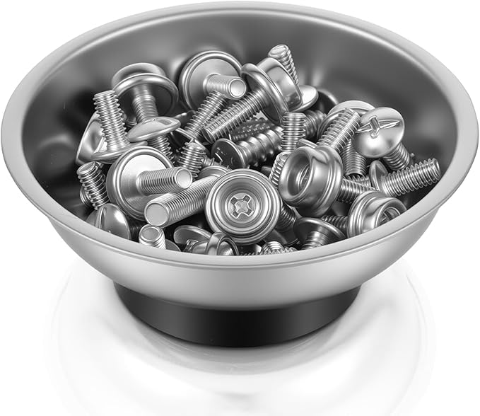 10 Pcs Stainless Steel Magnetic Parts Tray Set, 3 Inch Round Magnetic Bowls for Screws, Nuts, Pins, Bolts & Small Parts, Garage Workshop Tool Holder