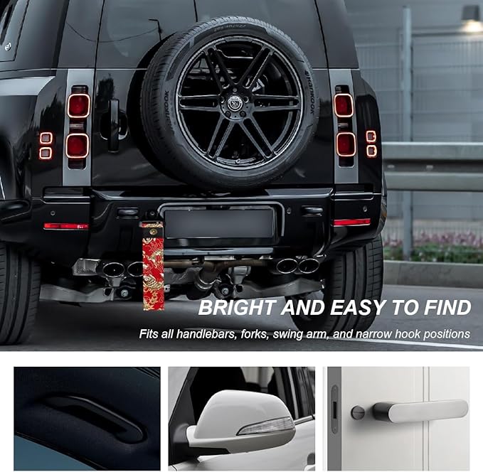 Racing Tow Strap, Stylish JDM Car Bumper Tow Strap Trailer Hook Belt for Decoration, Heavy Duty Nylon Traction Rope Universal Fit for Front or Rear Front Bumper (Fishes Red)